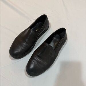 Prada Black Leather Slip-On Loafers